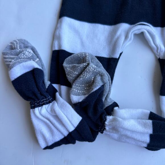 Burt's Bees Baby Blue Striped Sleeper - 24 Months - Picture 2 of 4